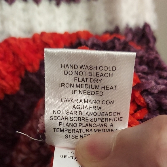 JOSEPH A Chunky Knit Striped V Neck Long Sleeve Button Down Cardigan Sweater - Picture 11 of 11